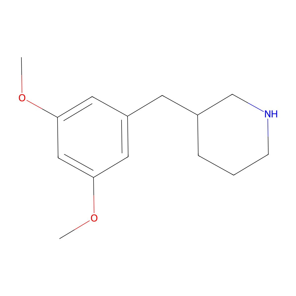 3-(3,5-Dimethoxybenzyl)piperidine molecular structure, CAS 1220035-81-3