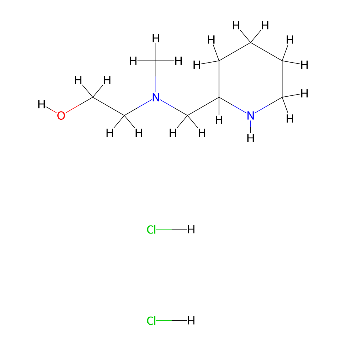 2-[Methyl(2-piperidinylmethyl)amino]-1-ethanol dihydrochloride molecular structure, CAS 1220035-89-1