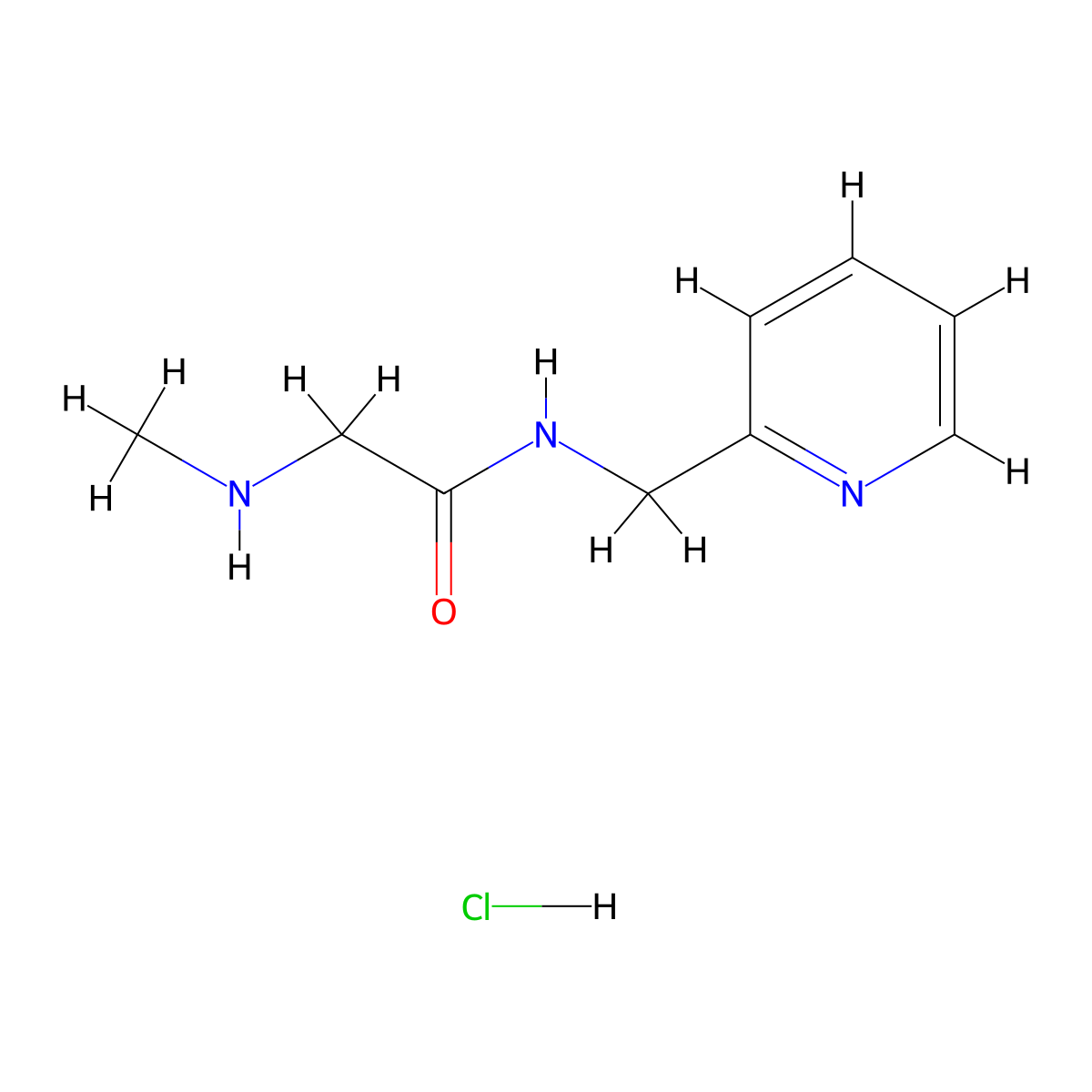 2-(Methylamino)-N-(2-pyridinylmethyl)acetamide hydrochloride molecular structure, CAS 1220035-91-5