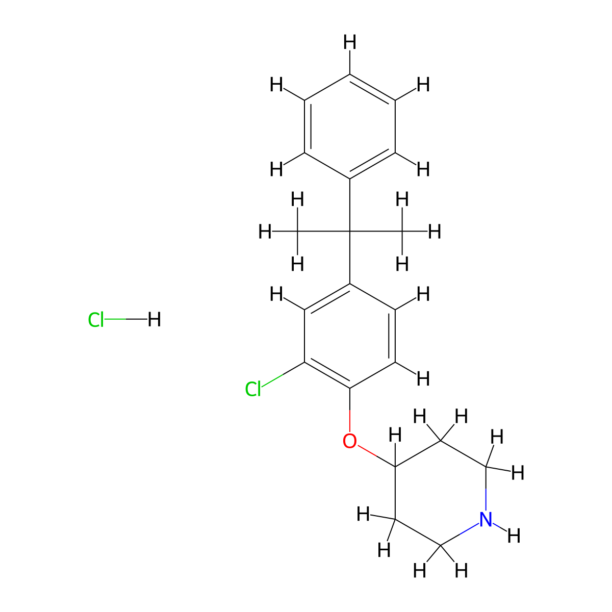 4-[2-Chloro-4-(1-methyl-1-phenylethyl)phenoxy]-piperidine hydrochloride molecular structure, CAS 1220036-02-1