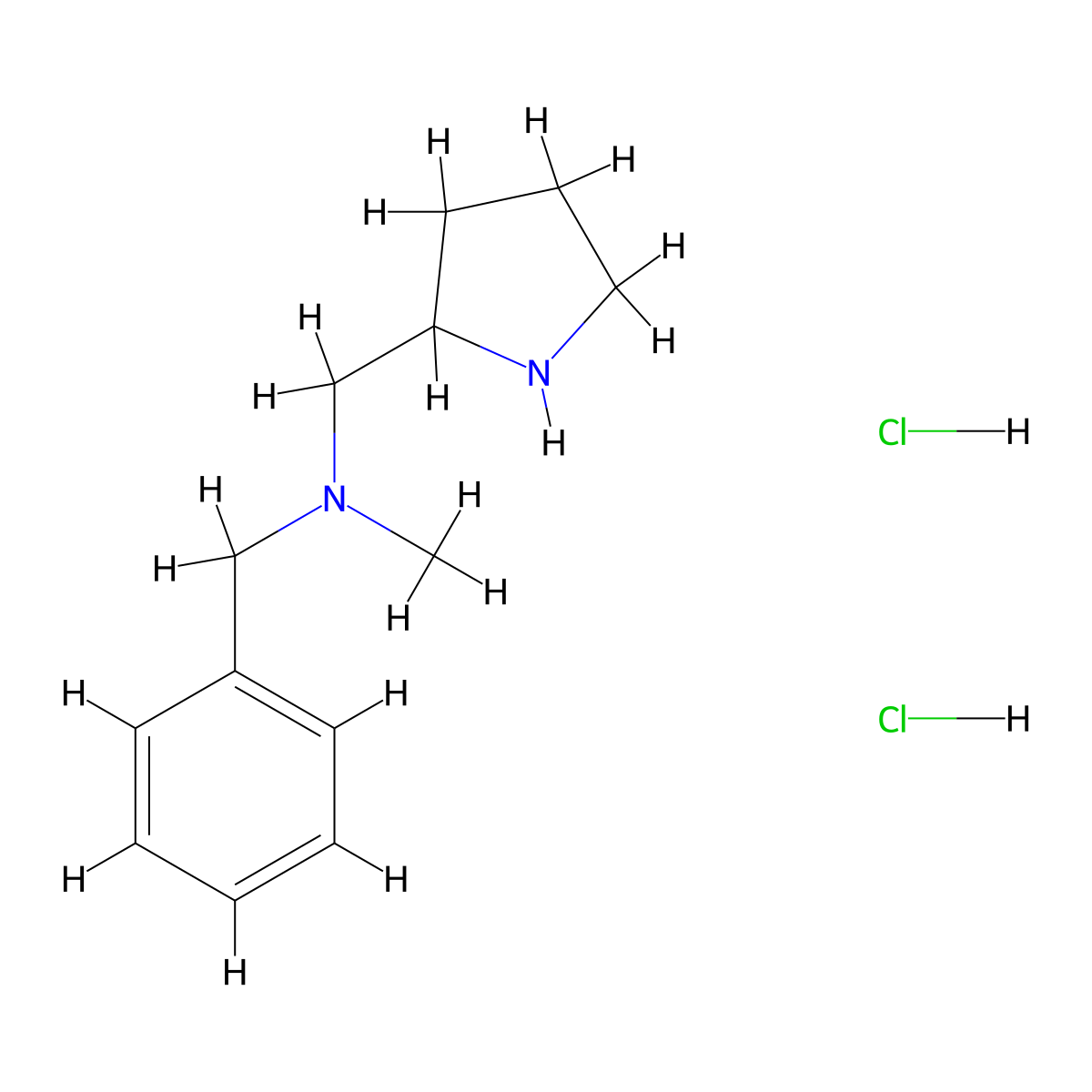 N-Methyl(phenyl)-N-(2-pyrrolidinylmethyl)-methanamine dihydrochloride molecular structure, CAS 1220036-04-3