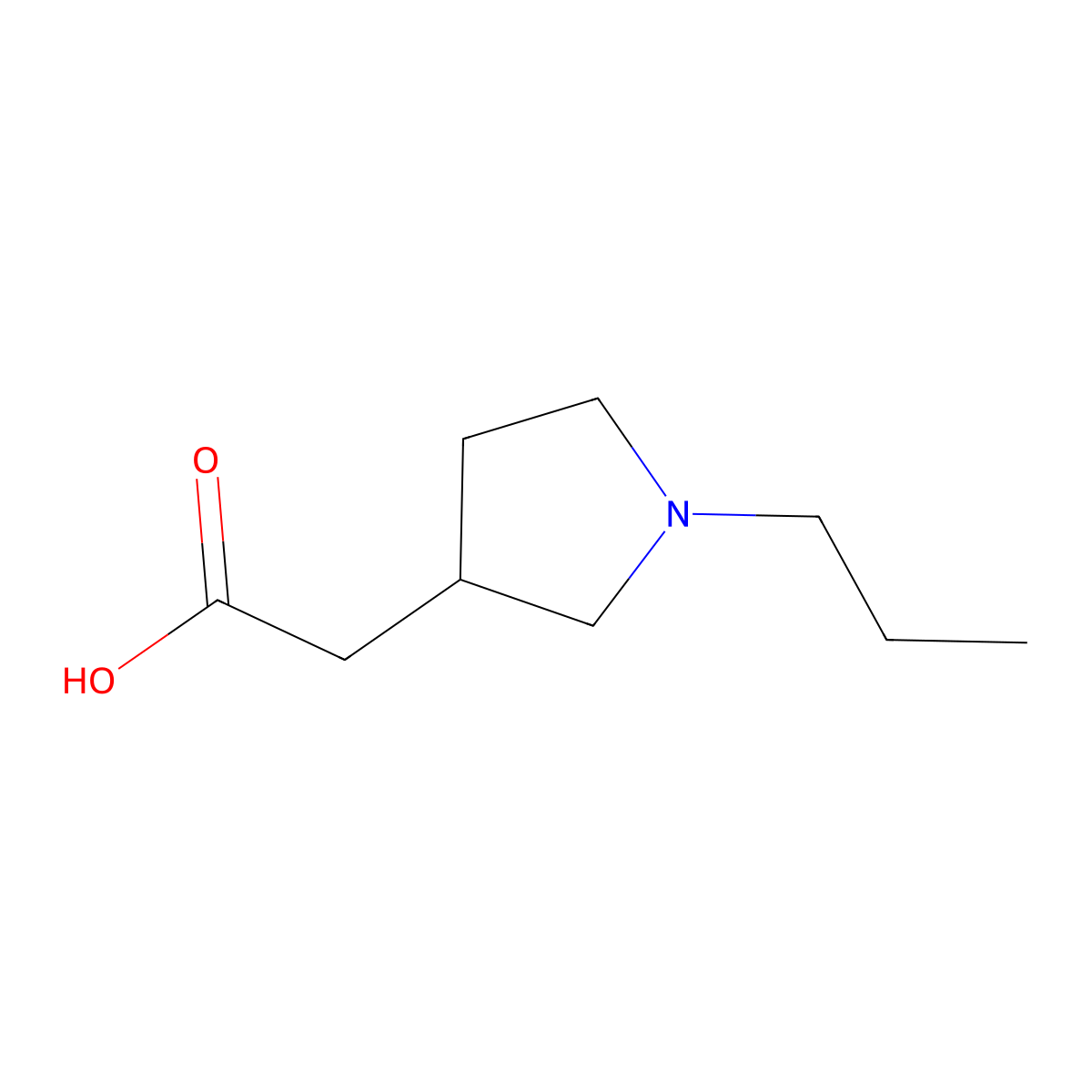 2-(1-Propylpyrrolidin-3-yl)acetic acid molecular structure, CAS 1220036-09-8