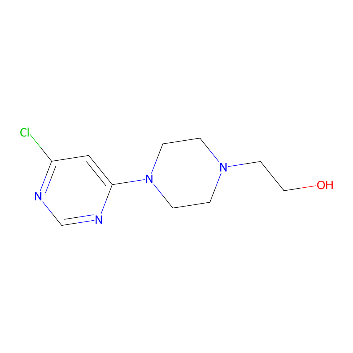 2-[4-(6-Chloro-4-pyrimidinyl)-1-piperazinyl]-1-ethanol molecular structure, CAS 1220036-27-0