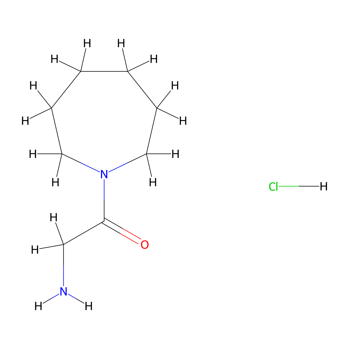 2-Amino-1-(1-azepanyl)-1-ethanone hydrochloride molecular structure, CAS 1220036-33-8