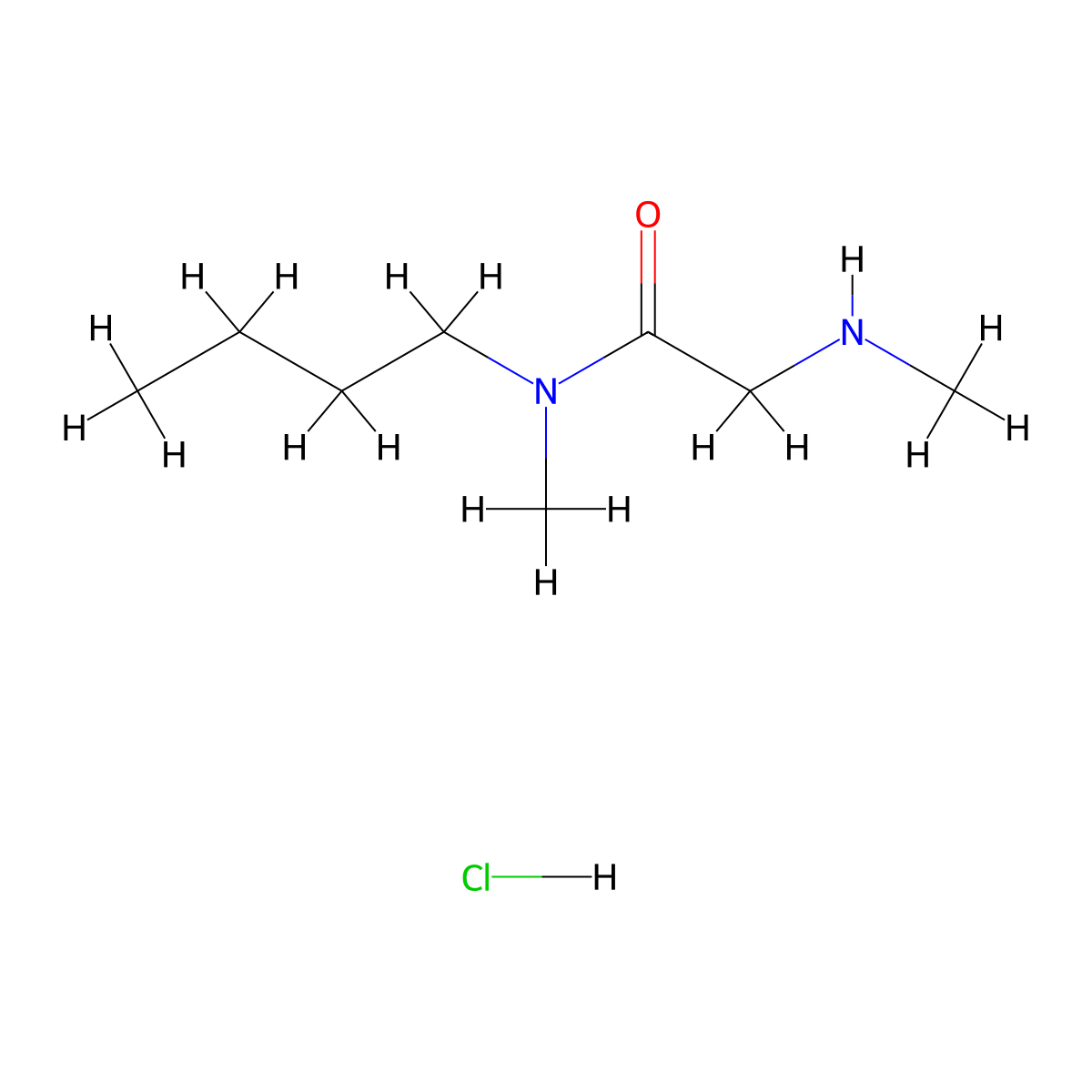 N-Butyl-N-methyl-2-(methylamino)acetamide hydrochloride molecular structure, CAS 1220036-35-0