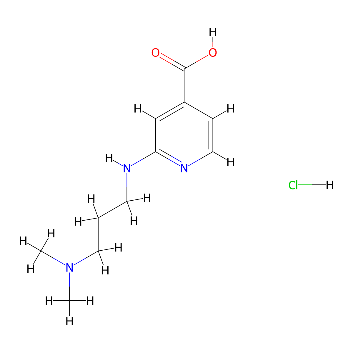 2-{[3-(Dimethylamino)propyl]amino}-isonicotinic acid hydrochloride molecular structure, CAS 1220036-44-1