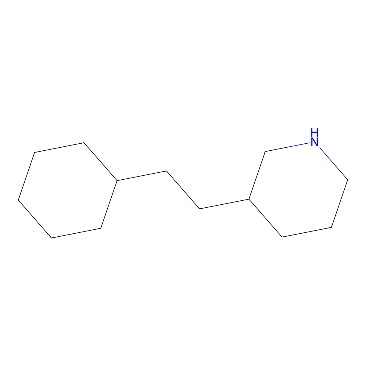 3-(2-Cyclohexylethyl)piperidine molecular structure, CAS 1220036-46-3