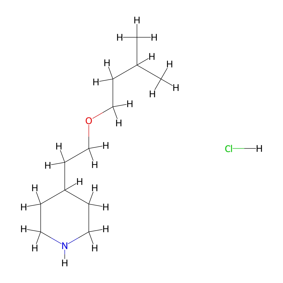 4-[2-(Isopentyloxy)ethyl]piperidine hydrochloride molecular structure, CAS 1220036-57-6