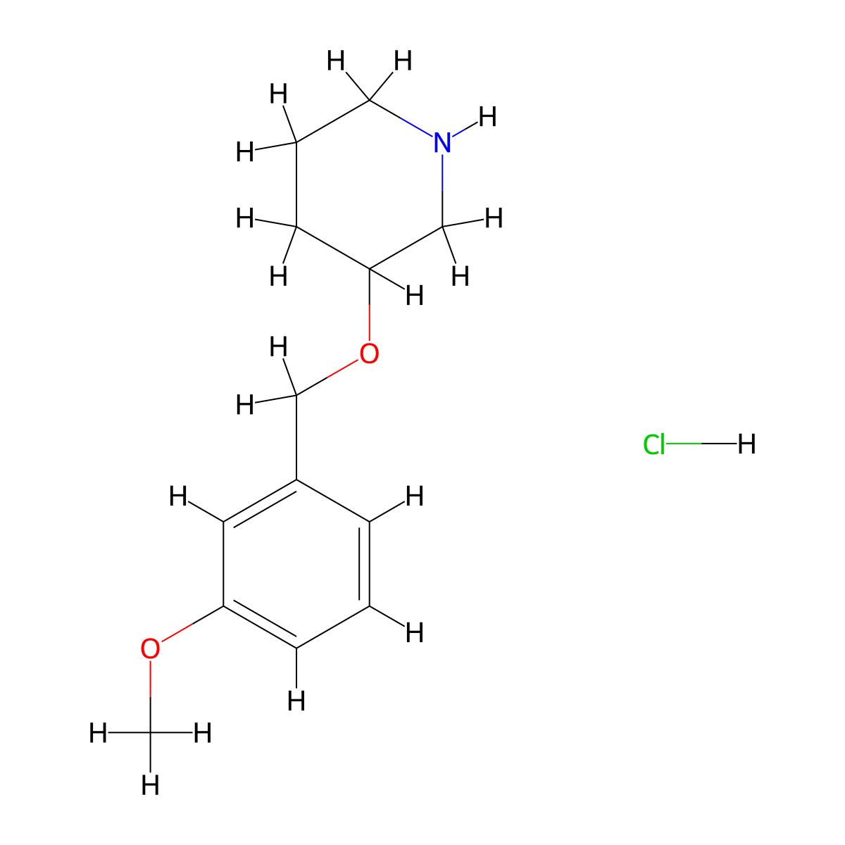 3-[(3-Methoxybenzyl)oxy]piperidine hydrochloride molecular structure, CAS 1220036-58-7