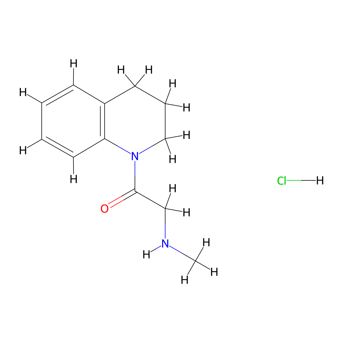 2-(Methylamino)-1-(1,2,3,4-tetrahydroquinolin-1-yl)ethan-1-one hydrochloride molecular structure, CAS 1220036-60-1