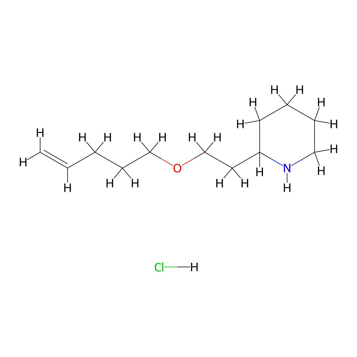 2-[2-(4-Pentenyloxy)ethyl]piperidine hydrochloride molecular structure, CAS 1220036-63-4