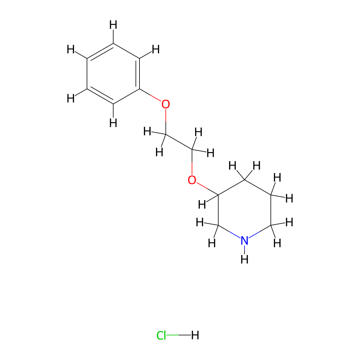 3-(2-Phenoxyethoxy)piperidine hydrochloride molecular structure, CAS 1220036-66-7