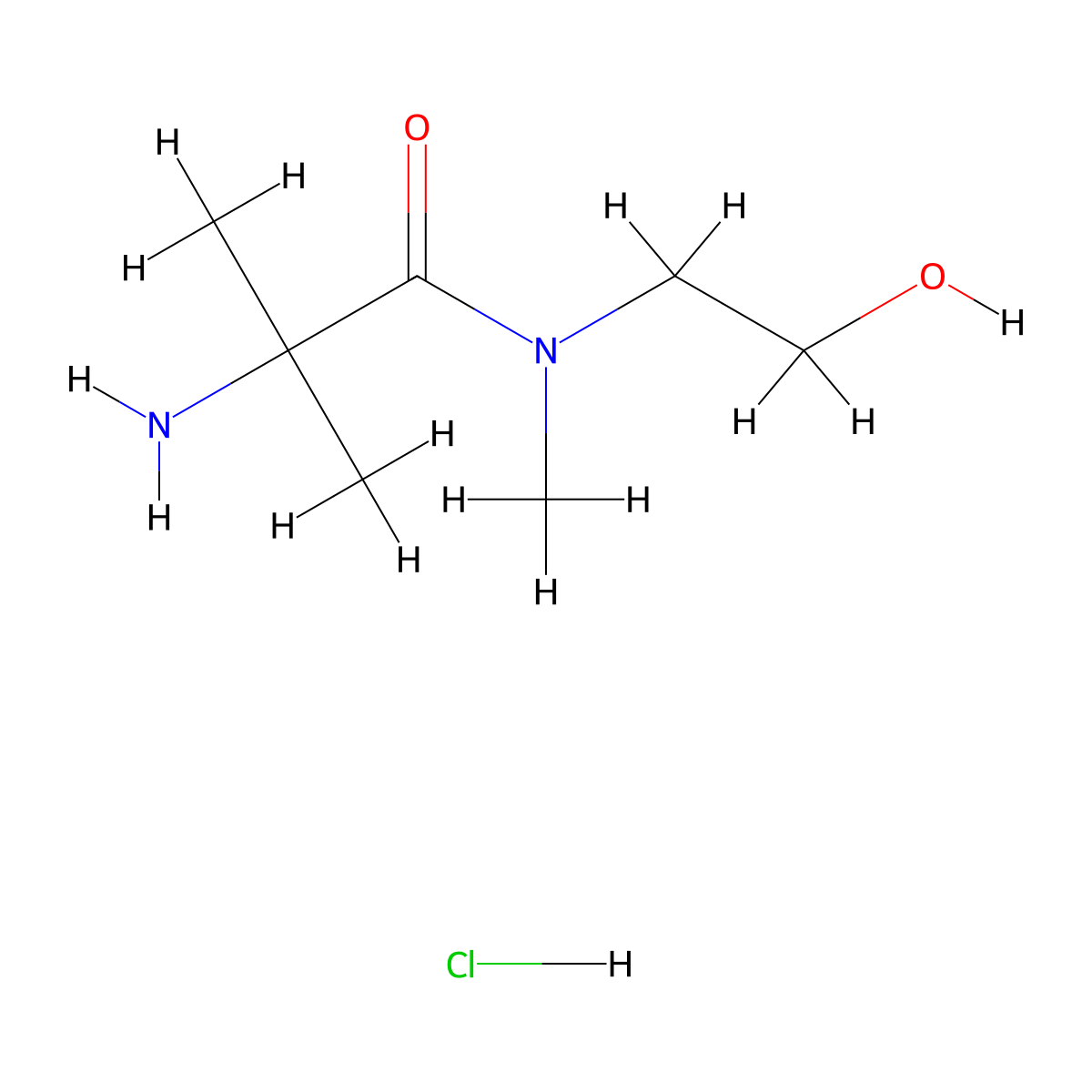 2-Amino-N-(2-hydroxyethyl)-N,2-dimethylpropanamide hydrochloride molecular structure, CAS 1220036-69-0