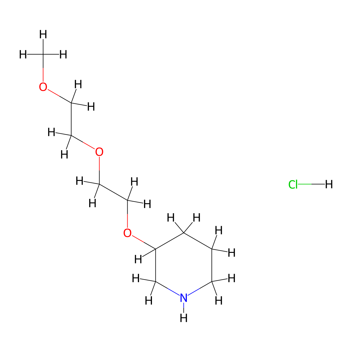 2-(2-Methoxyethoxy)ethyl 3-piperidinyl ether hydrochloride molecular structure, CAS 1220036-78-1