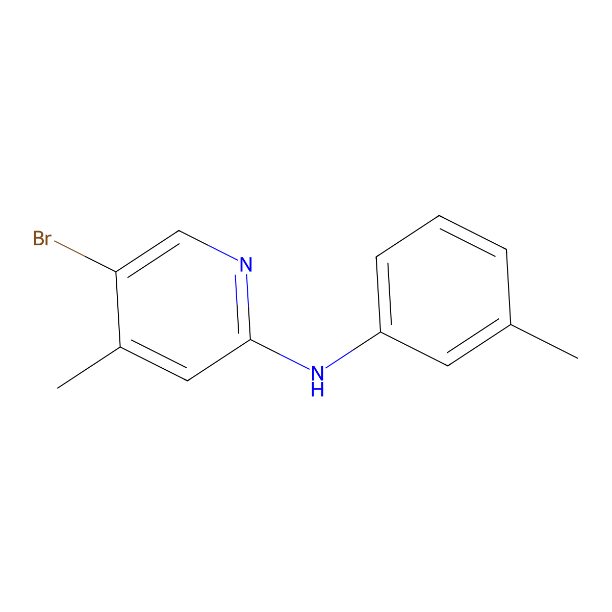 5-Bromo-4-methyl-N-(3-methylphenyl)-2-pyridinamine molecular structure, CAS 1220036-88-3