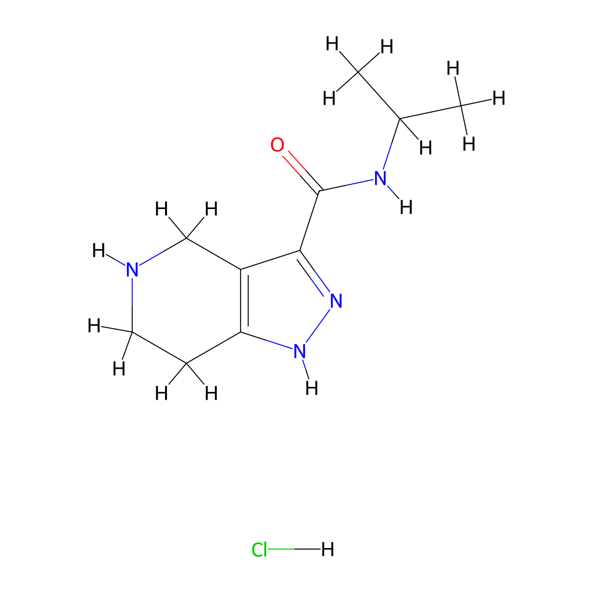 N-Isopropyl-4,5,6,7-tetrahydro-1H-pyrazolo[4,3-c]pyridine-3-carboxamide hydrochloride molecular structure, CAS 1220036-91-8