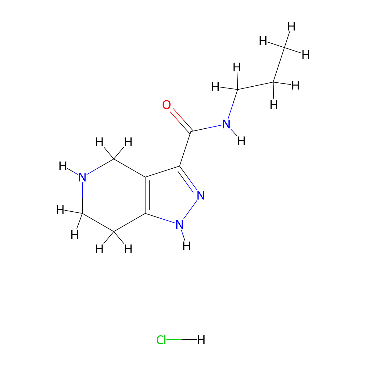 N-Propyl-4,5,6,7-tetrahydro-1H-pyrazolo[4,3-c]pyridine-3-carboxamide hydrochloride molecular structure, CAS 1220036-96-3