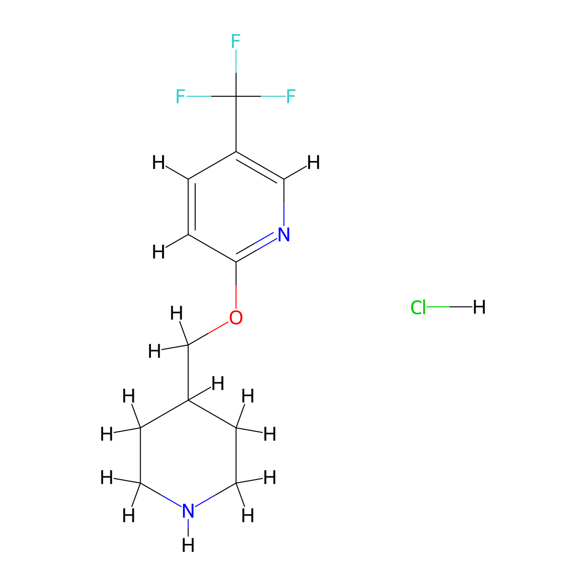 2-(4-Piperidinylmethoxy)-5-(trifluoromethyl)-pyridine hydrochloride molecular structure, CAS 1220036-99-6