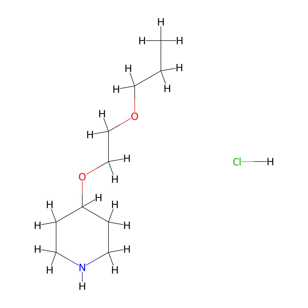 4-(2-Propoxyethoxy)piperidine hydrochloride molecular structure, CAS 1220037-06-8