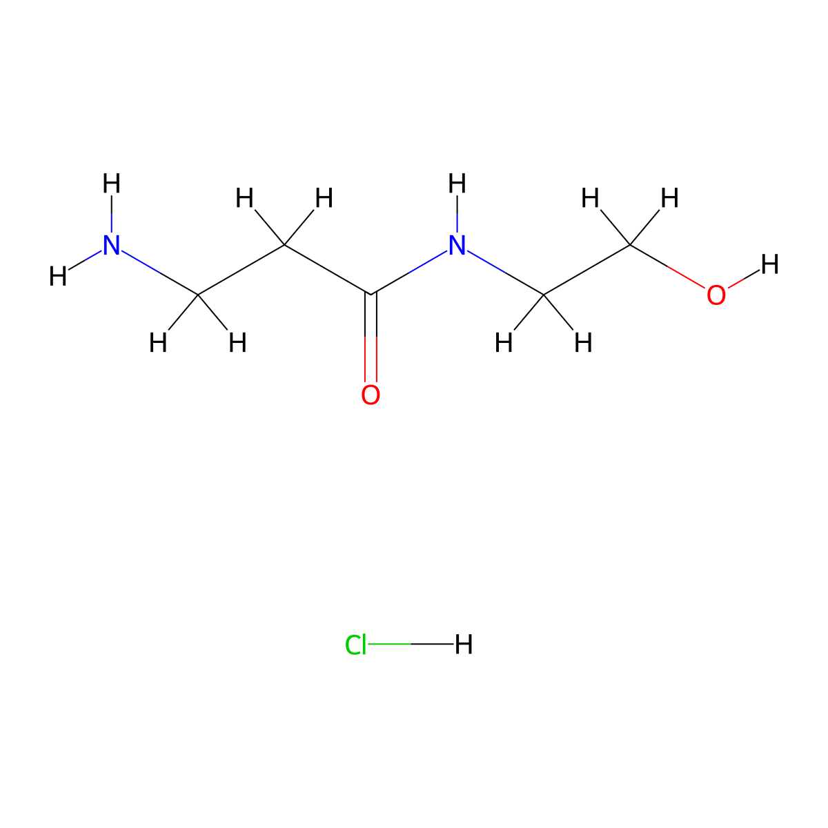 3-Amino-N-(2-hydroxyethyl)propanamide hydrochloride molecular structure, CAS 1220037-08-0