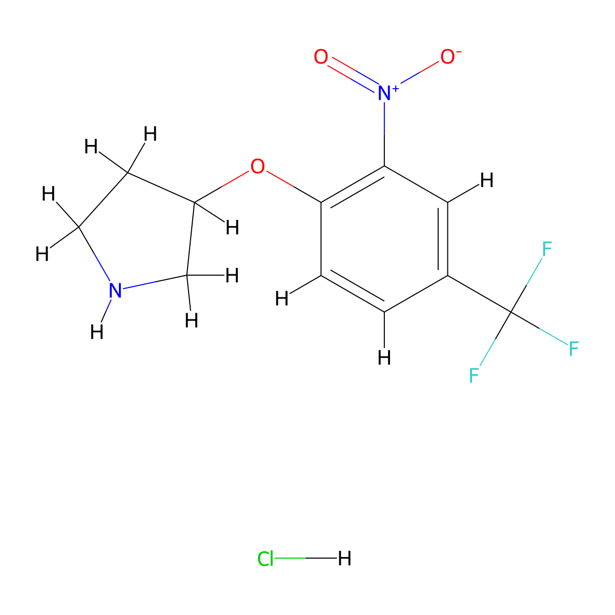 3-[2-Nitro-4-(trifluoromethyl)phenoxy]pyrrolidine hydrochloride molecular structure, CAS 1220037-11-5