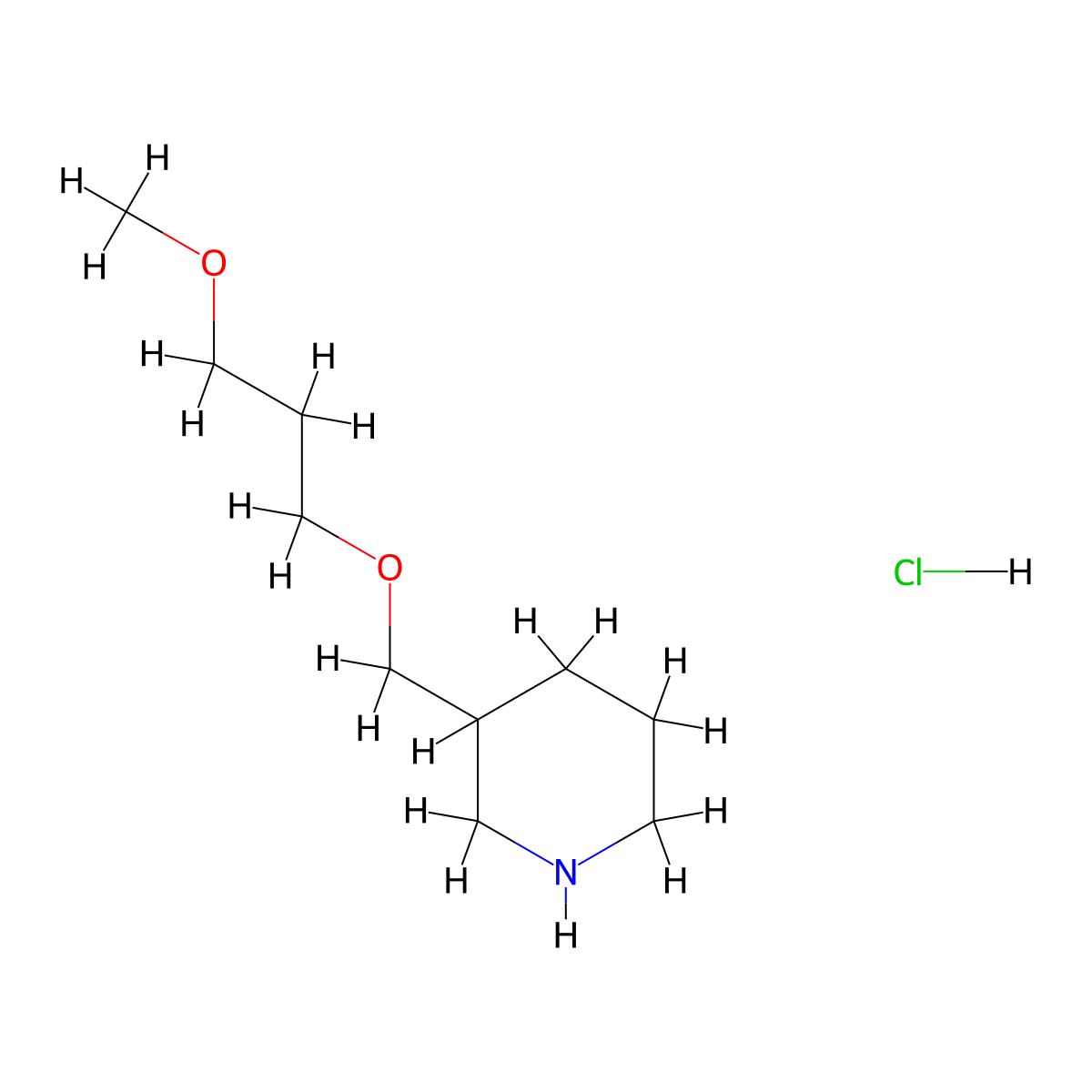 3-[(3-Methoxypropoxy)methyl]piperidine hydrochloride molecular structure, CAS 1220037-13-7