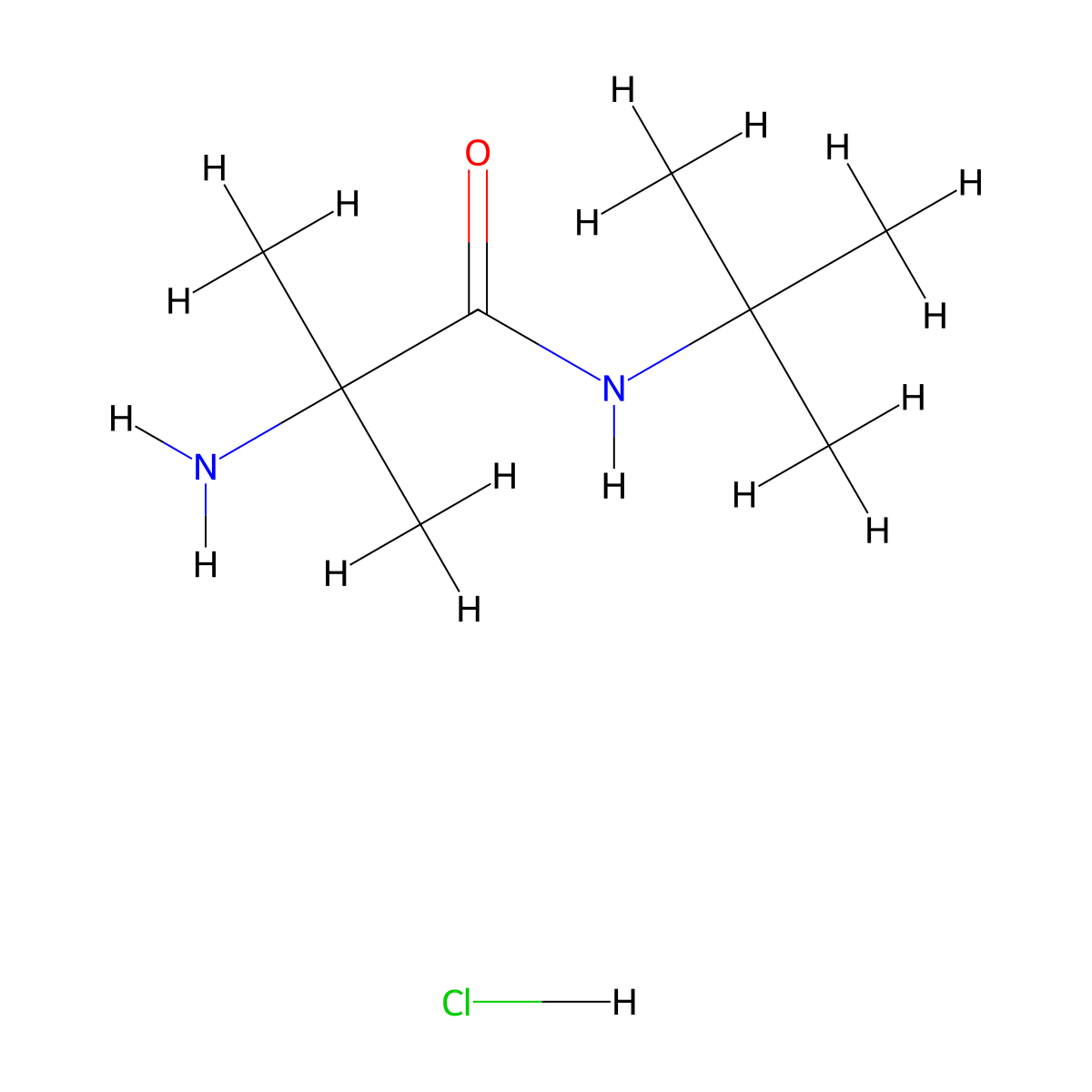 2-Amino-N-(tert-butyl)-2-methylpropanamide hydrochloride molecular structure, CAS 1220037-14-8