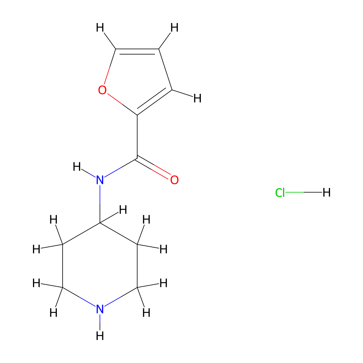 N-(4-Piperidinyl)-2-furamide hydrochloride molecular structure, CAS 1220037-32-0