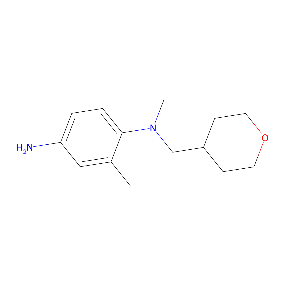 N1,2-Dimethyl-N1-((tetrahydro-2H-pyran-4-yl)methyl)benzene-1,4-diamine molecular structure, CAS 1220037-44-4