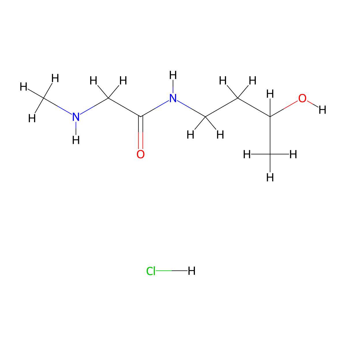 N-(3-Hydroxybutyl)-2-(methylamino)acetamide hydrochloride molecular structure, CAS 1220037-55-7