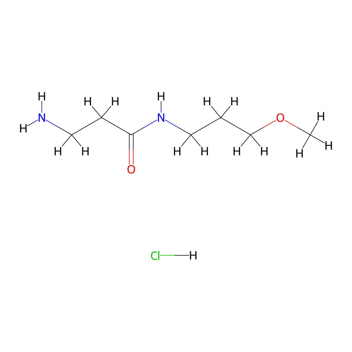 3-Amino-N-(3-methoxypropyl)propanamide hydrochloride molecular structure, CAS 1220037-58-0