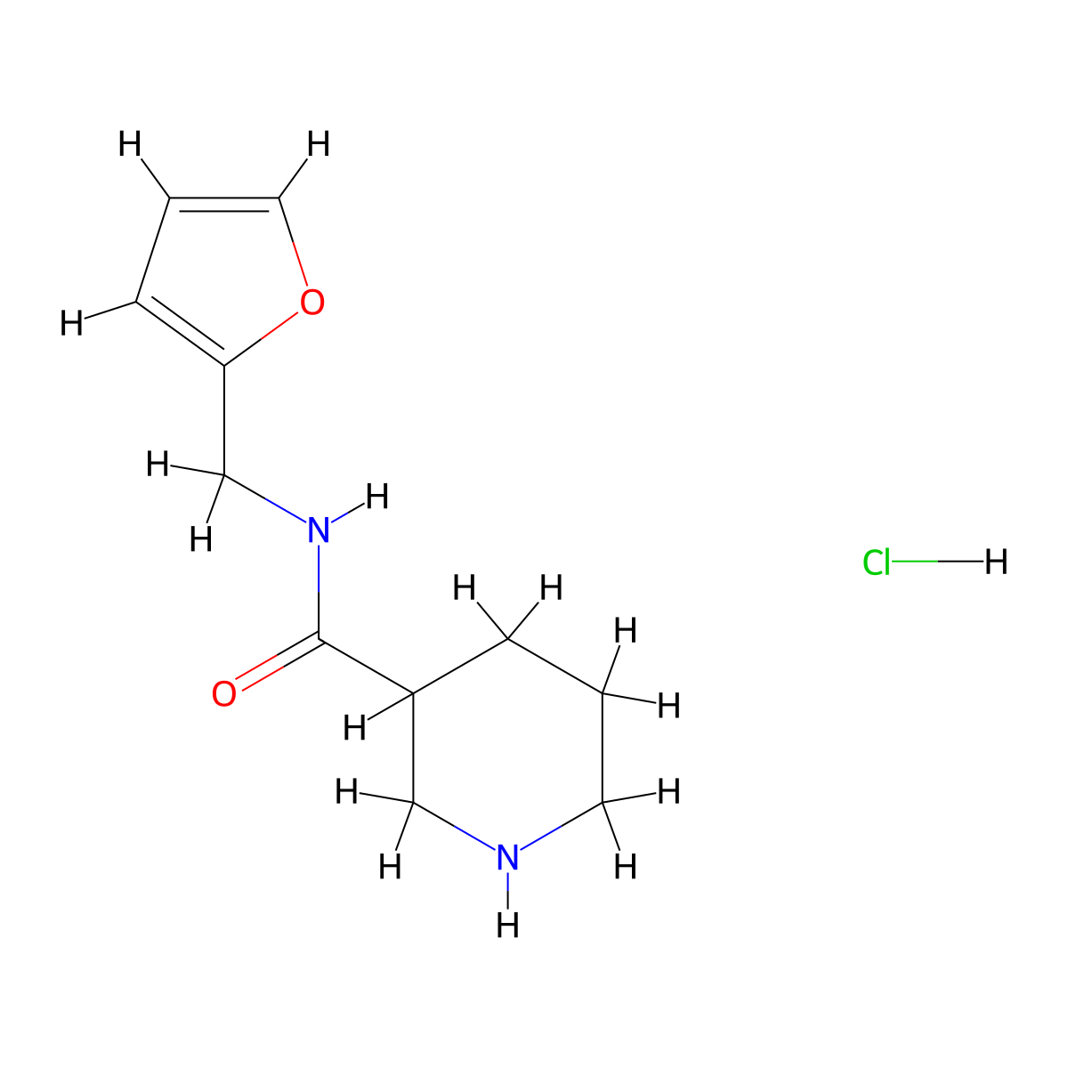 N-(2-Furylmethyl)-3-piperidinecarboxamide hydrochloride molecular structure, CAS 1220037-64-8