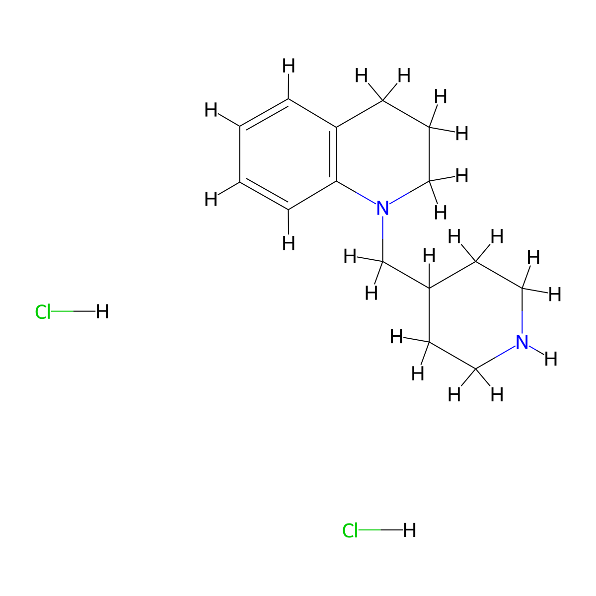 1-(4-Piperidinylmethyl)-1,2,3,4-tetrahydroquinoline dihydrochloride molecular structure, CAS 1220037-65-9