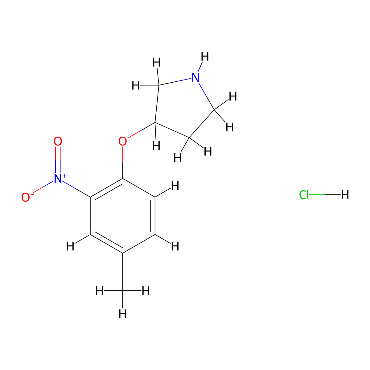 3-(4-Methyl-2-nitrophenoxy)pyrrolidine hydrochloride molecular structure, CAS 1220037-67-1