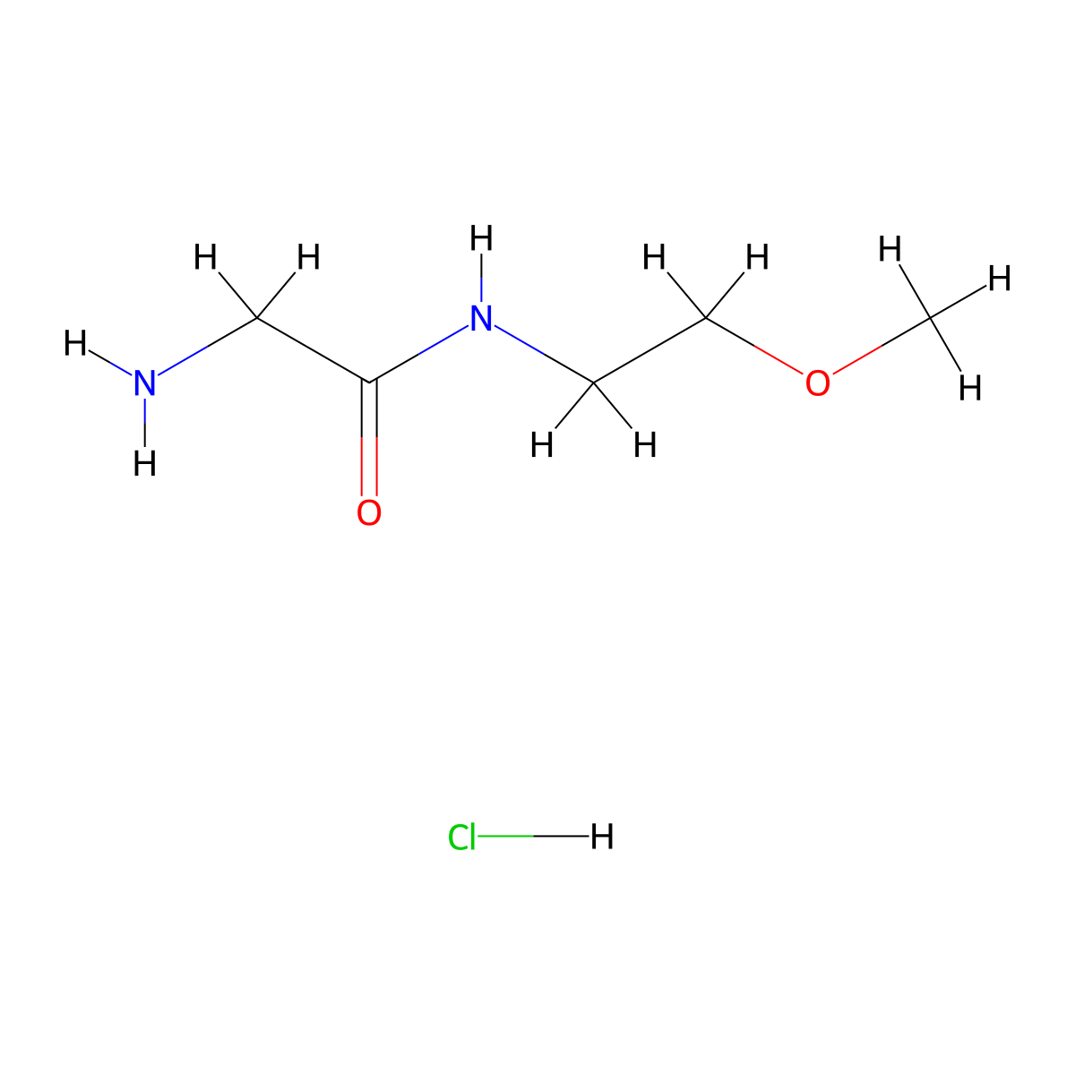 2-Amino-N-(2-methoxyethyl)acetamide hydrochloride molecular structure, CAS 1220037-70-6