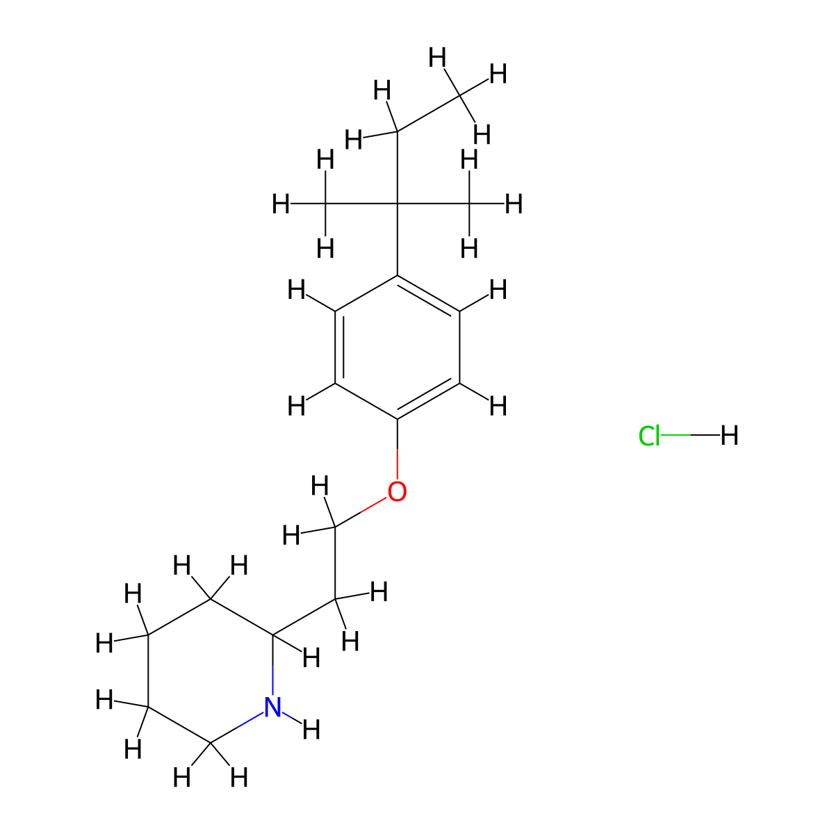 2-{2-[4-(tert-Pentyl)phenoxy]ethyl}piperidine hydrochloride molecular structure, CAS 1220037-71-7