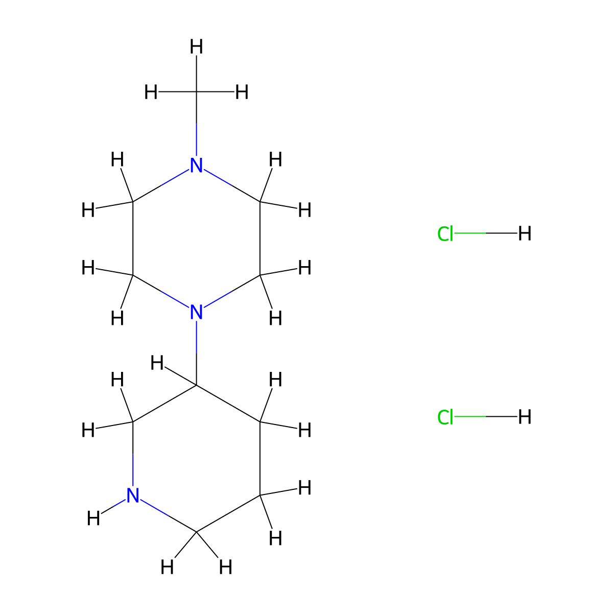 1-Methyl-4-(3-piperidinyl)piperazine dihydrochloride molecular structure, CAS 1220037-72-8