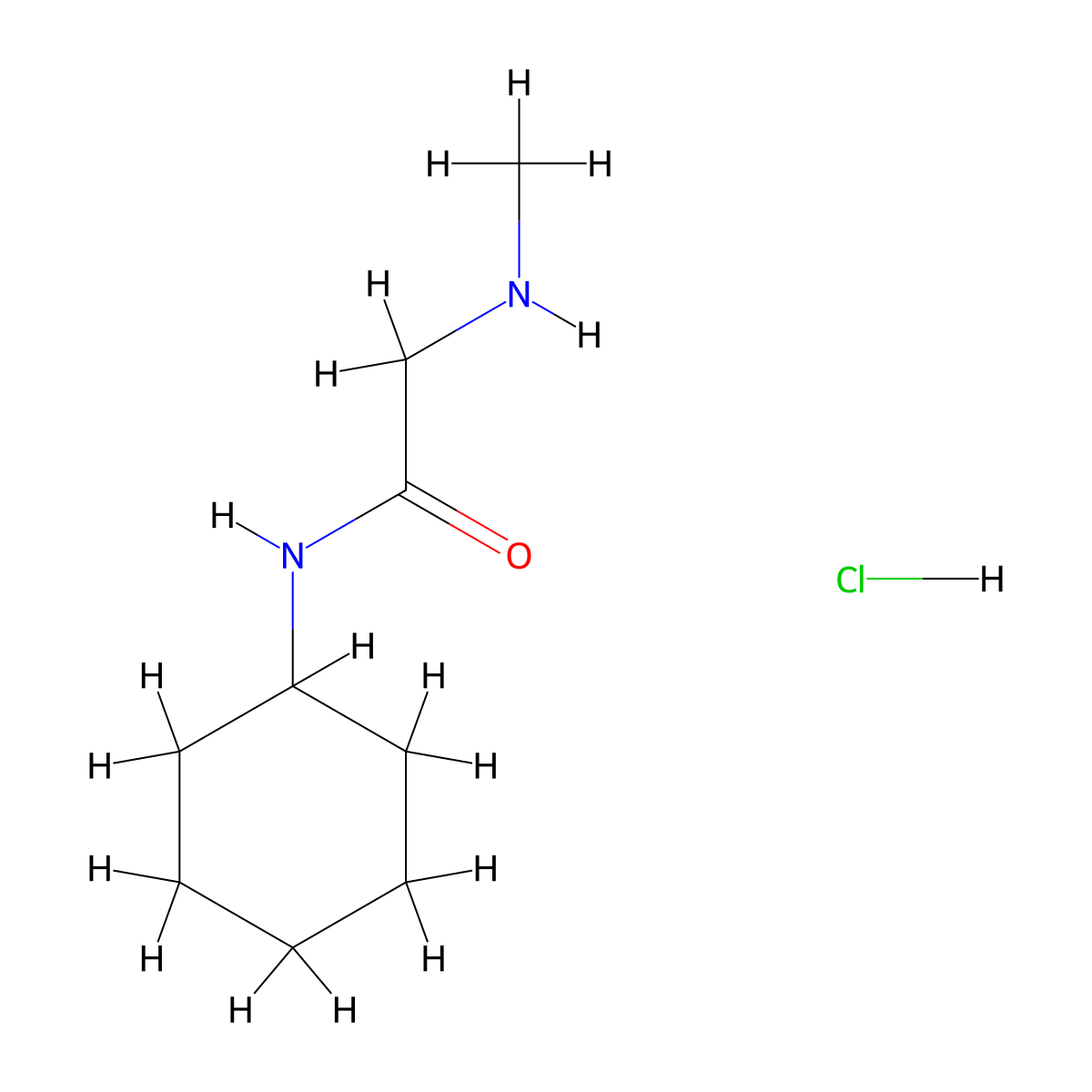 N-Cyclohexyl-2-(methylamino)acetamide hydrochloride molecular structure, CAS 1220037-79-5