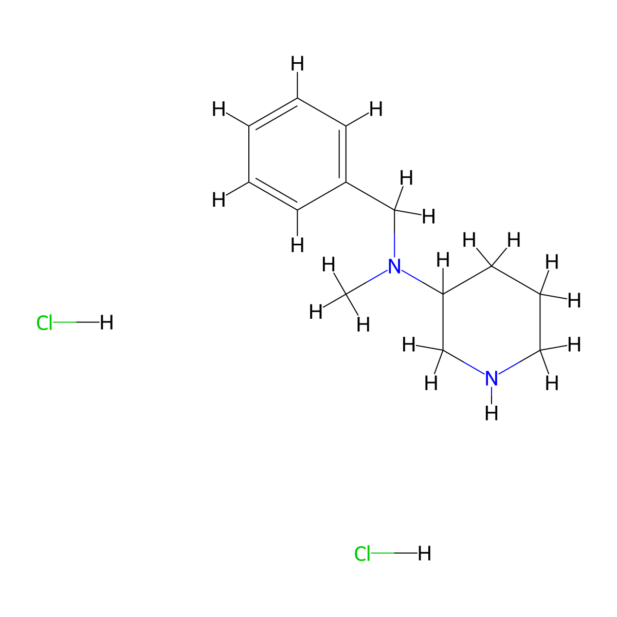 N-Benzyl-N-methyl-3-piperidinamine dihydrochloride molecular structure, CAS 1220037-82-0