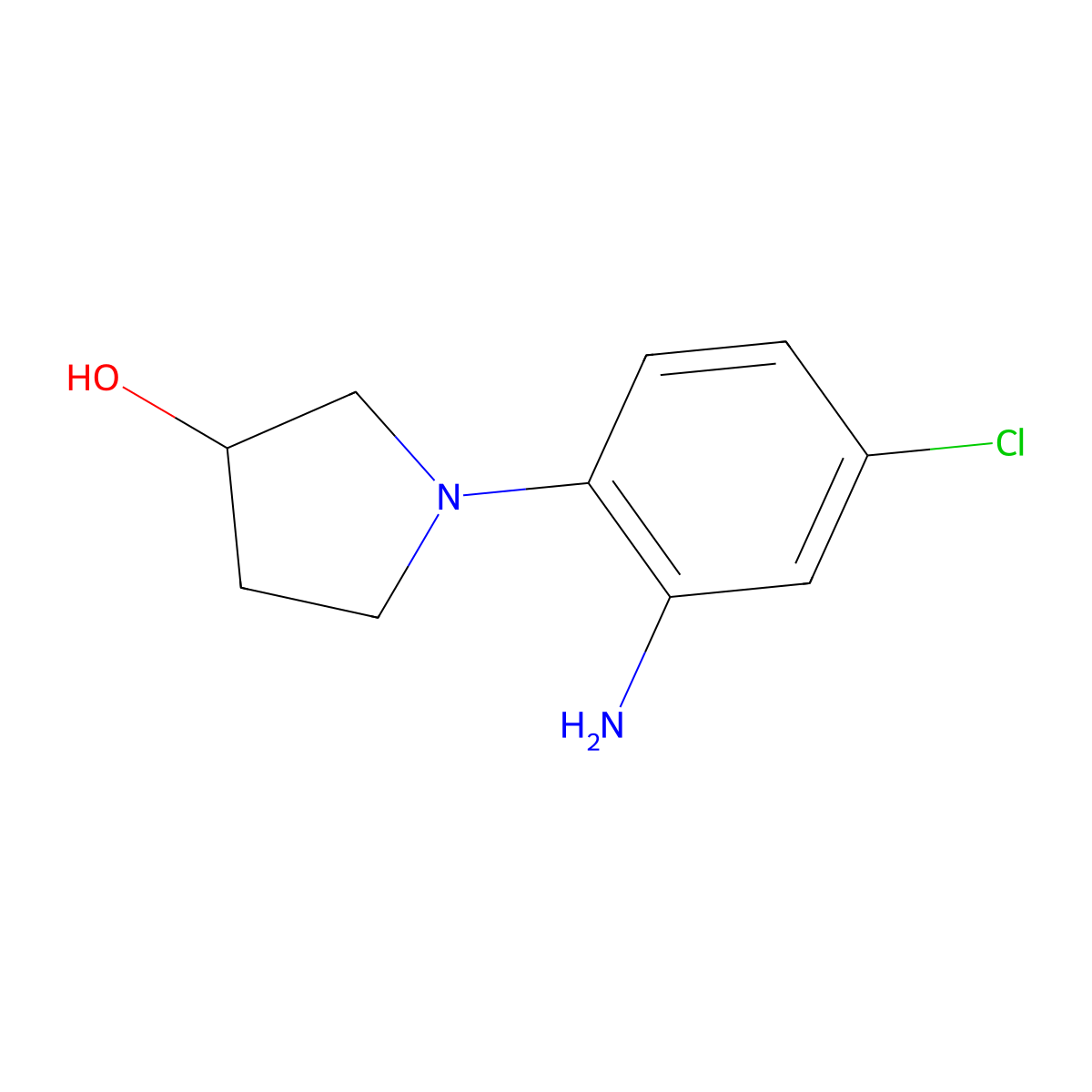 1-(2-Amino-4-chlorophenyl)-3-pyrrolidinol molecular structure, CAS 1220037-87-5