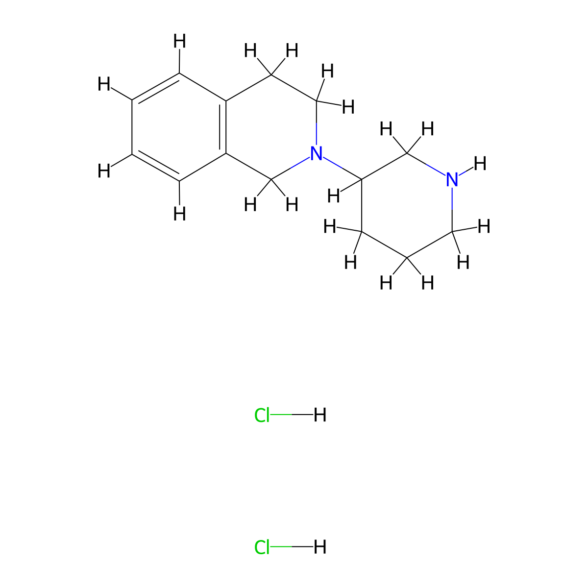 2-(3-Piperidinyl)-1,2,3,4-tetrahydroisoquinoline dihydrochloride molecular structure, CAS 1220037-92-2