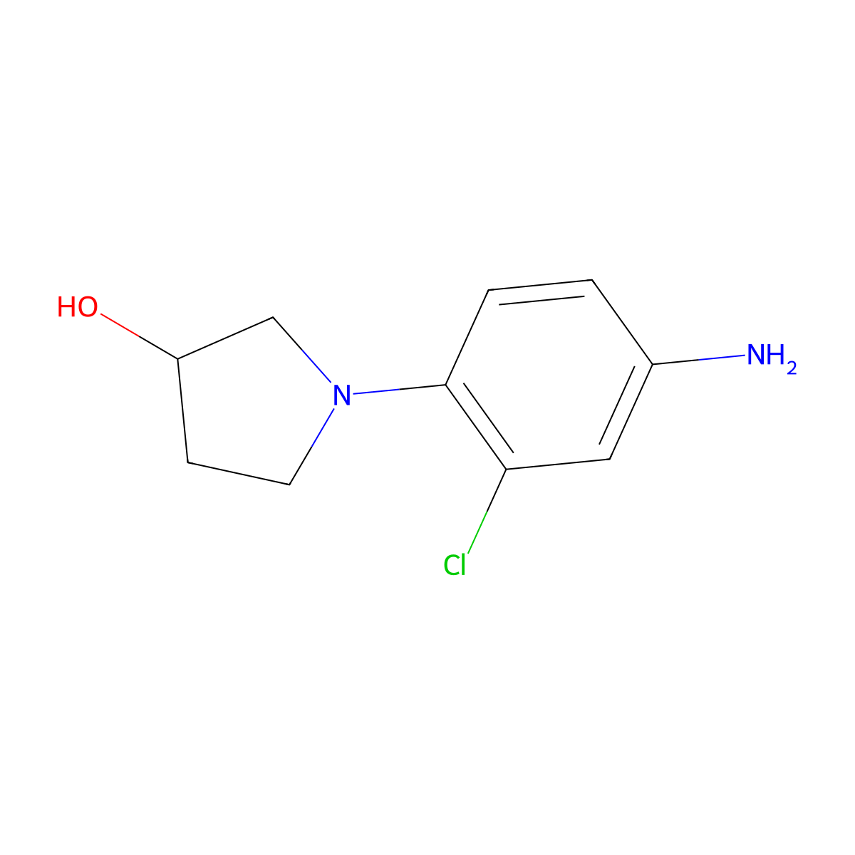 1-(4-Amino-2-chlorophenyl)pyrrolidin-3-ol molecular structure, CAS 1220037-94-4