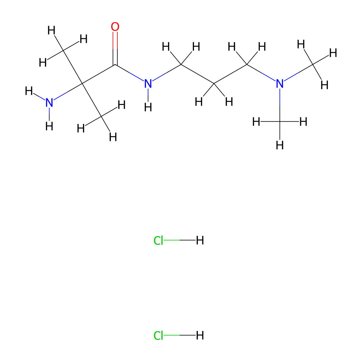 2-Amino-N-[3-(dimethylamino)propyl]-2-methylpropanamide dihydrochloride molecular structure, CAS 1220037-96-6