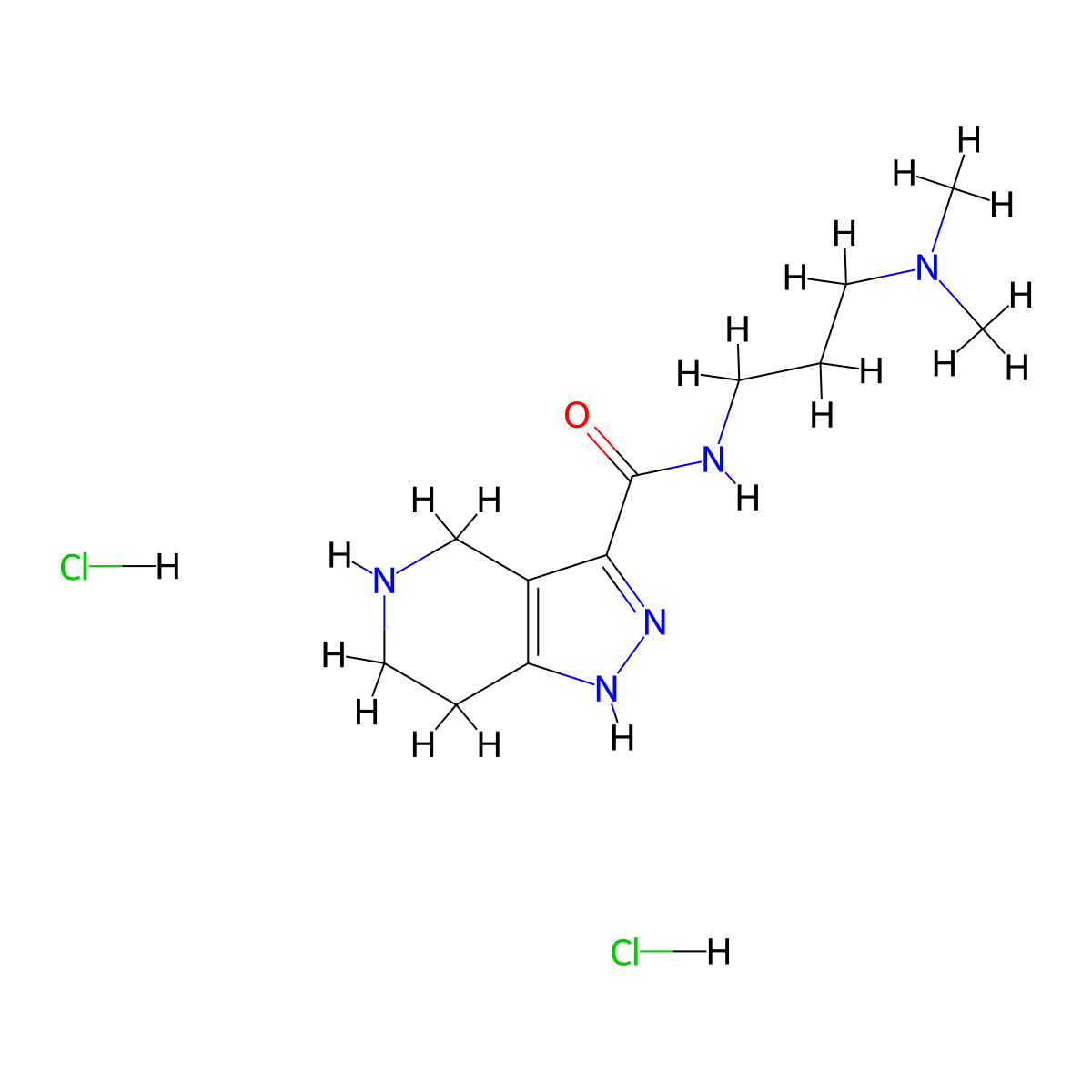 N-(3-(Dimethylamino)propyl)-4,5,6,7-tetrahydro-1H-pyrazolo[4,3-c]pyridine-3-carboxamide dihydrochloride molecular structure, CAS 1220038-01-6