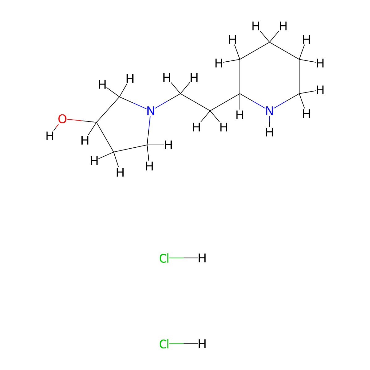 1-[2-(2-Piperidinyl)ethyl]-3-pyrrolidinol dihydrochloride molecular structure, CAS 1220038-11-8