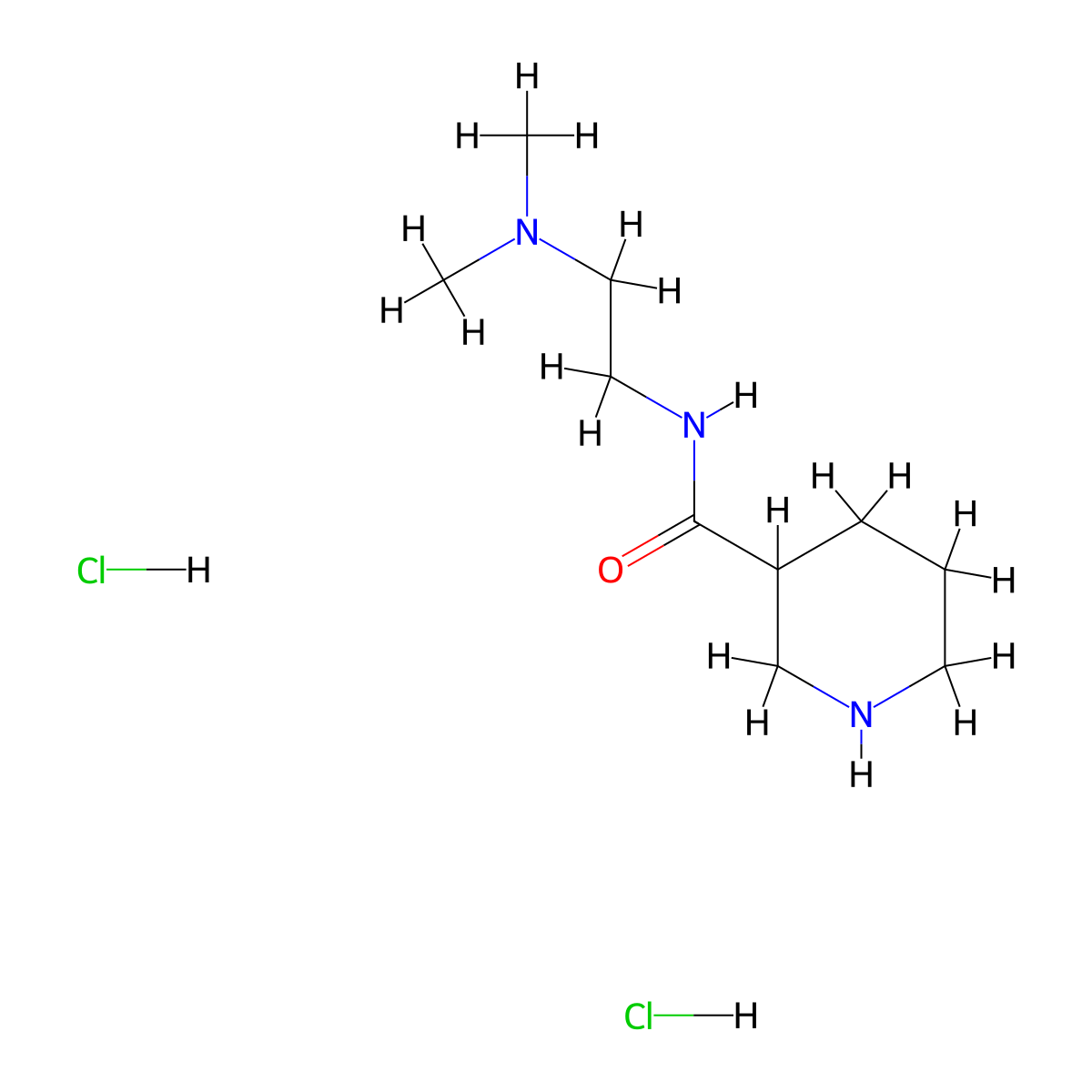 N-[2-(Dimethylamino)ethyl]-3-piperidinecarboxamide dihydrochloride molecular structure, CAS 1220038-12-9