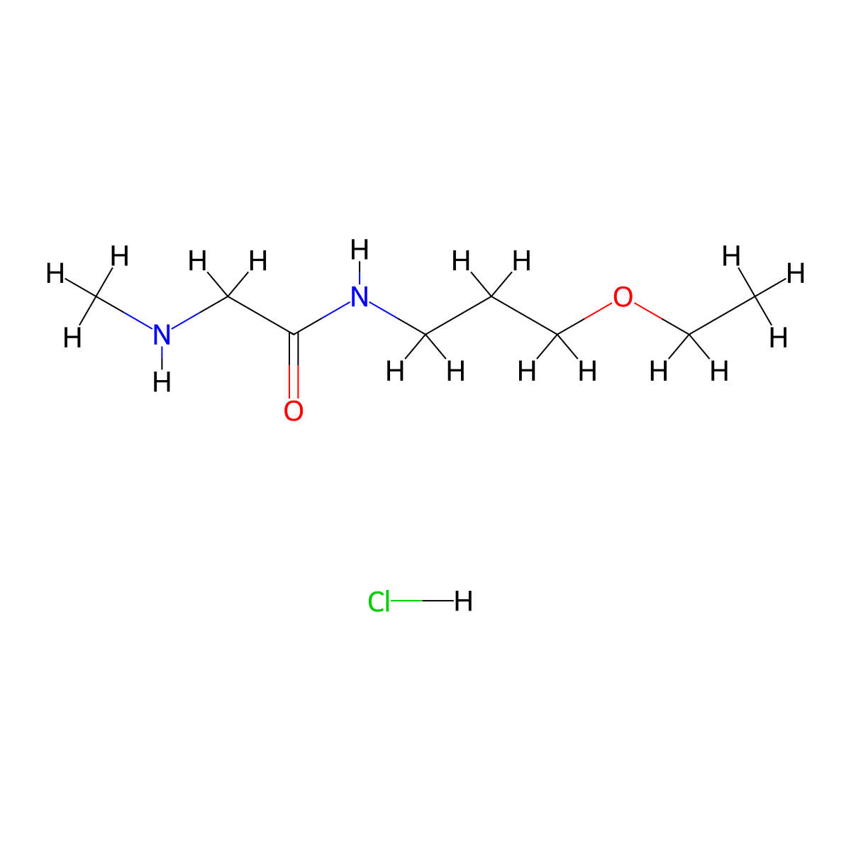 N-(3-Ethoxypropyl)-2-(methylamino)acetamide hydrochloride molecular structure, CAS 1220038-13-0