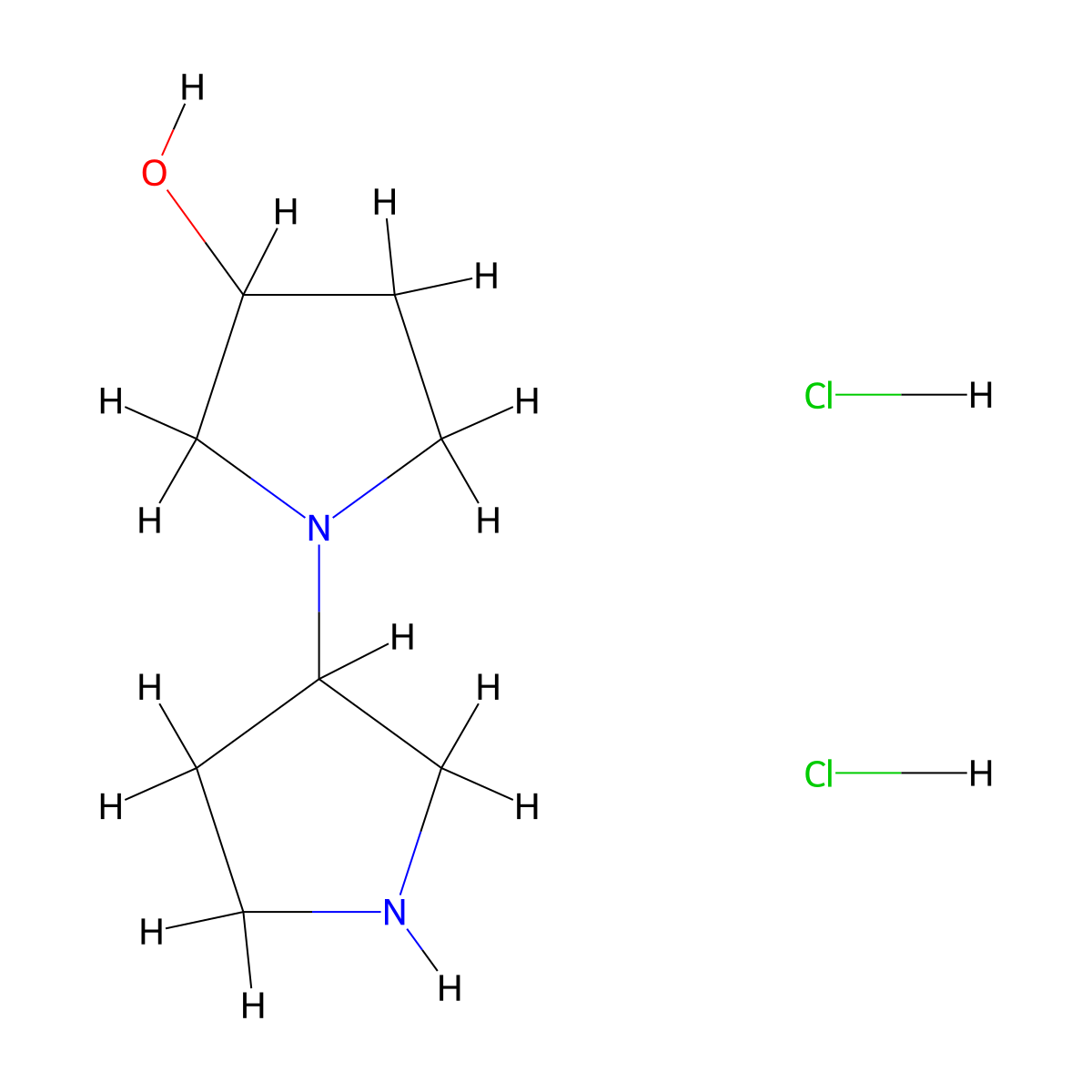 (1,3'-Bipyrrolidin)-3-ol dihydrochloride molecular structure, CAS 1220038-15-2