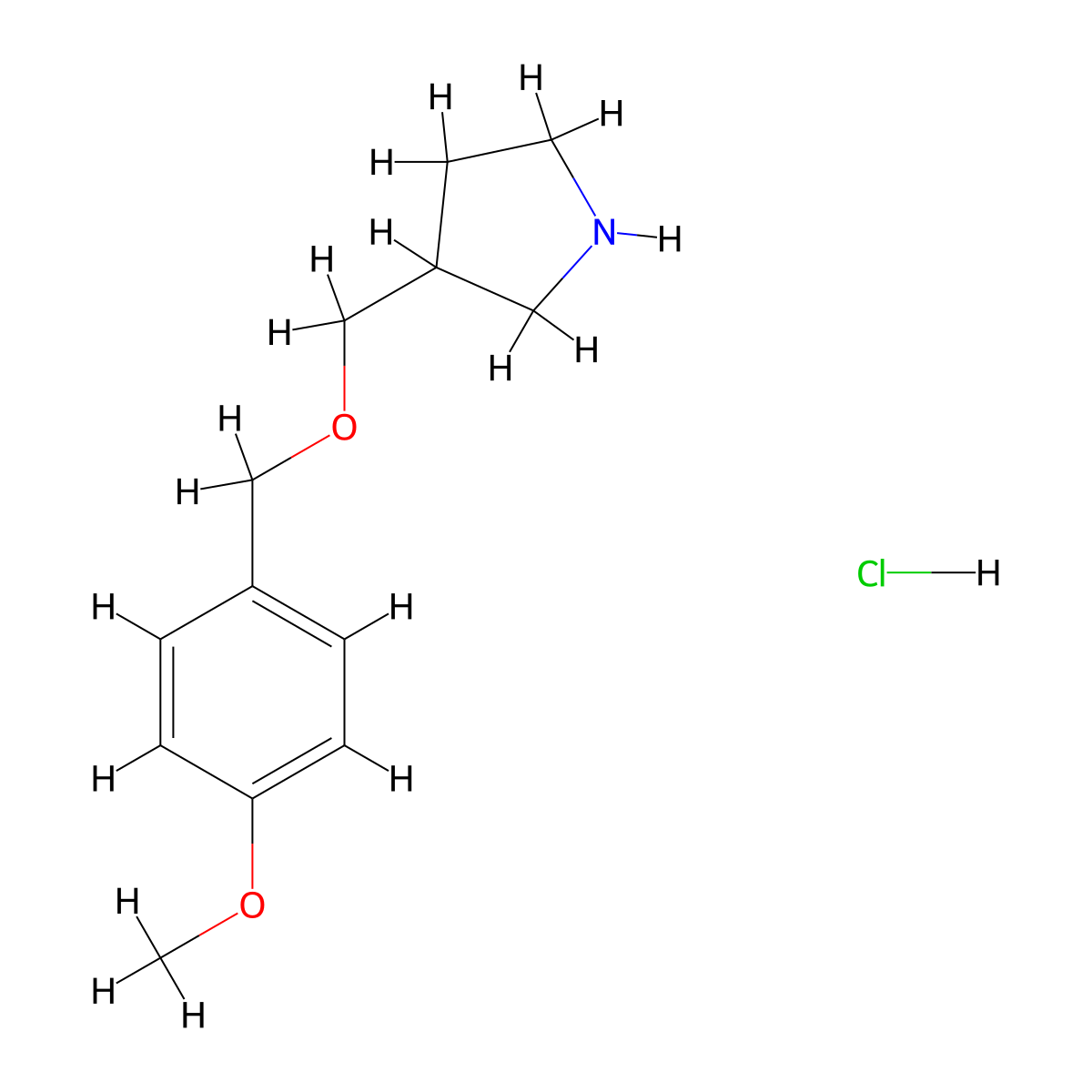 3-(((4-Methoxybenzyl)oxy)methyl)pyrrolidine hydrochloride molecular structure, CAS 1220038-18-5