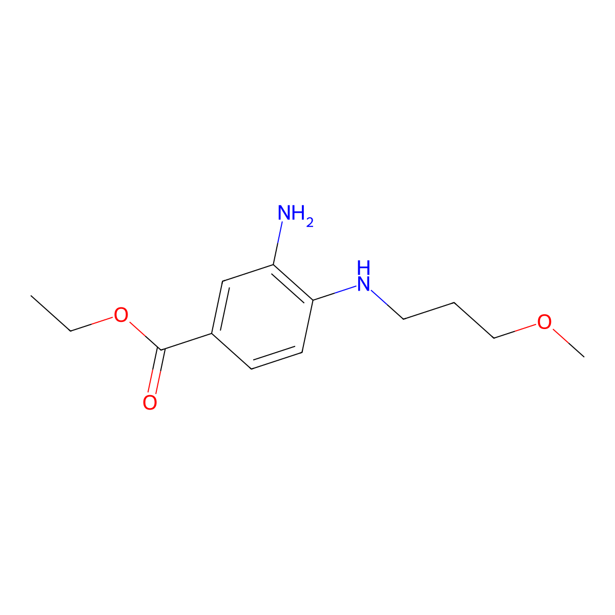 Ethyl 3-amino-4-[(3-methoxypropyl)amino]benzoate molecular structure, CAS 1220038-24-3